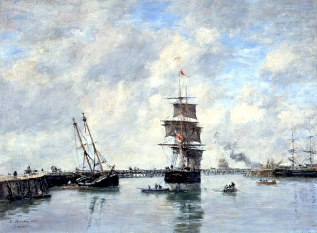 Eugene Boudin Trouville, les jetees, mer haute china oil painting image